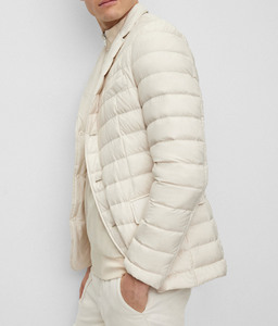 Veste matelassée pour homme à col roulé à manches longues avec impression de logo personnalisée Couleur unie Fermeture éclair Respirante Douce Coquille souple - Product Image 4
