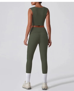 Ensemble pantalon d'entraînement de yoga pour femmes Fiess Sportswear Gym Tracksuit High Waist Flare Leggings Sports Bra Athletic Wear - Product Image 1