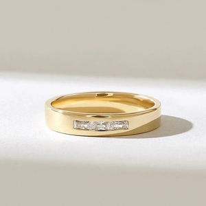 Bague pour homme en argent 925 plaqué diamant cultivé Leb Style audacieux Élégance quotidienne Pierre taille baguette pour mariage et fête - Product Image 1