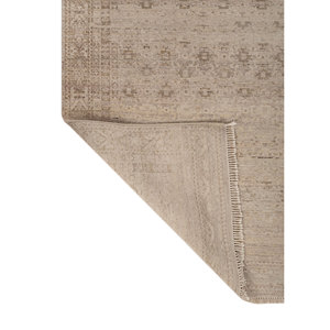 Alfombra de Lana Anudada a Mano Erbe Ivory, Diseño Geométrico Rectangular para Decoración de Sala de Estar, Pasillo y Hogar - Producto para Sala de Estar - Product Image 5