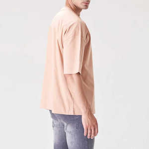 100% coton personnalisé vierge poids lourd surdimensionné T-Shirt mode porter couleur unie hommes T-Shirt - Product Image 4