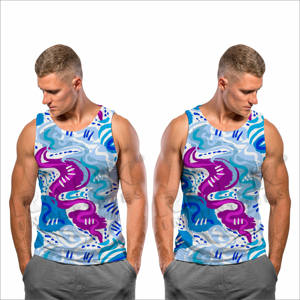 เสื้อกล้ามผู้ชายขายดี รุ่นใหม่ล่าสุด เสื้อกล้ามผู้ชายแบบซับลิเมชั่น ชุดออกกำลังกาย เสื้อกล้ามออกกำลังกายผู้ชาย - Product Image 3