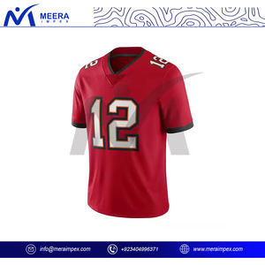 เสื้อเจอร์ซีย์อเมริกันฟุตบอลสีแดง คุณภาพสูง พิมพ์ลาย ขนาดใหญ่พิเศษ แขนสั้น ระบายอากาศได้ดี สำหรับทุกเพศ พร้อมป้องกันรังสียูวี UPF 50 - Product Image 2