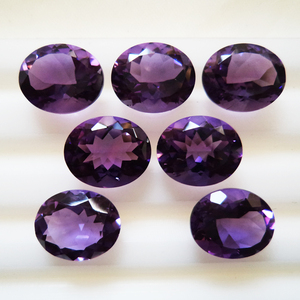 พลอยธรรมชาติพลังบำบัด อเมทิสต์สีม่วง ทรงรีเจียระไน ขนาดมาตรฐาน สำหรับทำเครื่องประดับ หินกึ่งมีค่า ประจำเดือนเกิด - Product Image 2