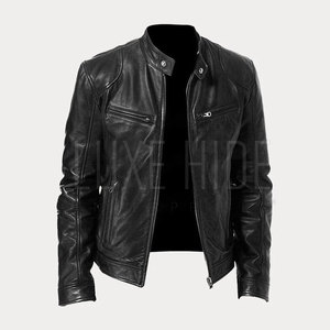 Vente à chaud Veste de moto facile à porter pour hommes Veste de moto coupe-vent légère teinte unie pour hommes - Product Image 2