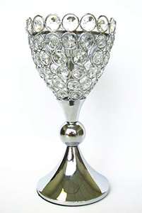 Wedding Silver Plated <b>Crystal</b> Beaded Votive Candle Holder - Product Image 4