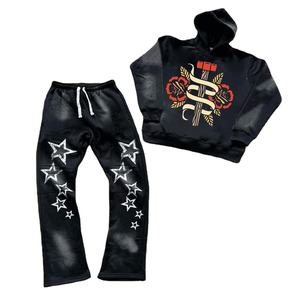 ชุดวอร์มสเวตสูทลายพิมพ์พัฟฟ์ ล้างสีแบบแอซิด คุณภาพสูง ผลิตตามสั่ง พร้อมโลโก้ 100% ผ้าฝ้าย ราคาขายส่ง สำหรับผู้ชาย - Product Image 2