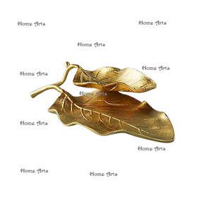 Juego de 2 platos de hojas de dulces de diferentes formas, diseño único, plato para servir postres de aluminio a un precio asequible - Product Image 2