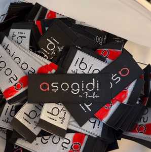 Etiqueta tejida de ropa de marca personalizada 100, alta calidad, 2x5cm, pliegue final/pliegue central, etiqueta de tela para ropa, logotipo, estampado en caliente - Product Image 4