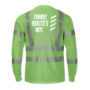 Ensemble de travail extérieur qualifié en polyester durable Vêtements de sécurité réfléchissants boutonnés imperméables Chemise réfléchissante pour équipage - Product Image 3