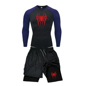 ชุดรัดกล้ามเนื้อผู้ชาย เสื้อยืด กางเกง ฟิตเนส มวยไทย กางเกงขาสั้น ชุดออกกำลังกายผู้ชาย แรชการ์ด ยิวยิตสู ชุดยิม เสื้อเจอร์ซีย์ บีเจเจ บ็อกซิ่ง - Product Image 3