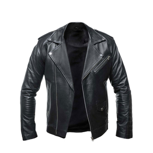 Chaqueta de cuero para hombre más vendida, último estilo con cuello levantado, calidad profesional, colocación de logotipo frontal, venta al por mayor - Product Image 1
