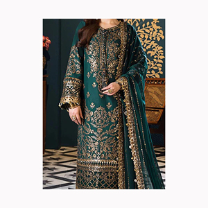 ชุดเดรสผ้าคอตตอนผ้าไหมแบบดั้งเดิมชุดแฟนซีที่มีชื่อเสียงชุดเดรส shalwar kameez - Product Image 1