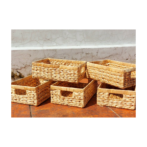Custom <b>Rattan</b> <b>Baskets</b> Rectangle Woven Natural Water Hyacinth Straw Seagrass Tray Laundry Storage Square <b>Basket</b> Decor From 99 GD - Product Image 5