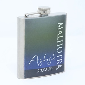 Flasque portable en acier inoxydable avec logo personnalisé Capacité de 8oz Bouteille de vin de whisky alcoolisé pour homme avec poche pour voyage et bar - Product Image 3