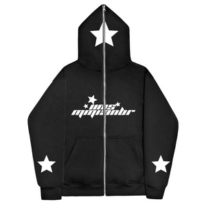 เสื้อฮู้ดมีซิปมีซิปสำหรับผู้ชายเสื้อมีฮู้ดผ้าคอตตอนเนื้อหนาพิมพ์ลายพัฟแบบกำหนดเองได้เสื้อมีซิป - Product Image 4