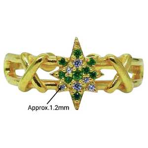 Bague flocon de neige de style classique en argent sterling 925 plaquée or avec topaze blanche tsavorite - Product Image 6