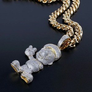 Hand Made Color Moissanite Iced Out Hip Hop Mario Pendant Necklace With Gold Plated 925 <b>Silver</b> Bling Jewelry Manufacturer - Product Image 2