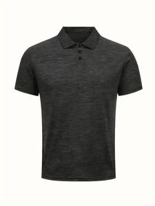 Chemises polo en coton pour hommes avec col en ligne noire T-shirts imprimés de conception solide et respirante Logo personnalisé Chemises polo grande taille pour hommes - Product Image 2