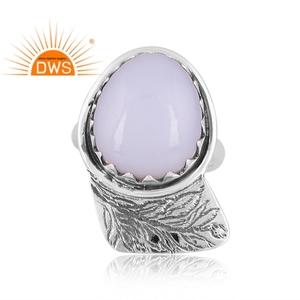 Hot Selling Oxidized Sterling Silver Natural Lavender Chalcedony Gemstone <b>Statement</b> <b>Ring</b> Custom Jewelry for Women Gift for Her - Product Image 3