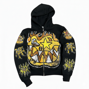 Customized Design Most Demanded oversized <b>drop</b> shoulder Zipper mens Hoodie Digital Printed 100% Cotton fleece Solid Factory Made - Product Image 6