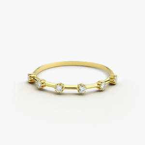 Layered Lab Grown Diamond Stacking Ring 0.10 Ctw G Color SI Clarity 14K Solid Gold Everyday Trendy Piece For Women Idea Gift - Product Image 1