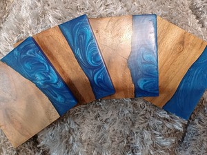 Haute qualité de luxe moderne rond en résine époxy sous-verres ensemble Bar cuisine pendaison de crémaillère cadeau cadeau d'anniversaire taille personnalisée - Product Image 6