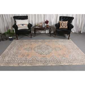 Tapis en laine fait main Beige Orange classique 5.2X8.9 pieds Design Patchwork turc pour salon Rectangle couloir Latex 4m tapis de chevet - Product Image 3