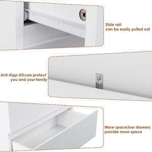 Modern 4+4 <b>Drawer</b> <b>Chest</b> <b>of</b> <b>Drawers</b> <b>White</b> High Gloss Hot <b>Sale</b> <b>Drawer</b> Cabinet - Product Image 2