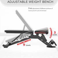 Banc de musculation multifonctionnel pour la maison, gain de place, structure pliable simple avec base antidérapante stable