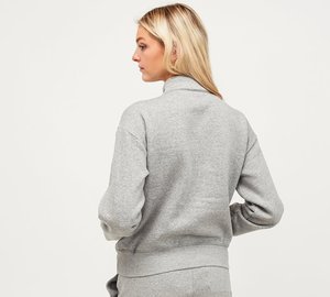 Conjuntos de sudadera con capucha y cremallera personalizados para mujer, con parche bordado, de invierno, lisos, para fitness, con top corto - Product Image 4