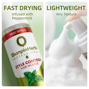 Espuma para el Cabello con Menta, Secado Rápido, Control de Estilo con Aceite de Oliva para Definición de Rizos, Control del Frizz y Cabello Fácil de Peinar - Product Image 6