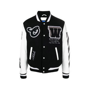 เสื้อแจ็คเก็ตวาร์ซิตี้ผู้ชายแบบเคลือบผิวเป็นมิตรกับสิ่งแวดล้อม ราคาขายส่ง ปักลายเชนิลล์ สำหรับฤดูหนาว สไตล์เบสบอล แบบ Letterman  รับสั่งทำตามแบบสำหรับโรงเรียน - Product Image 1