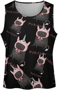 เสื้อกล้าม Edgeco International Customize Tank Tops Pug Corn สำหรับผู้ชาย คอกลม ทรงเข้ารูป ผลิตจากผ้าฝ้ายแห้งเร็ว เป็นมิตรต่อสิ่งแวดล้อม เหมาะสำหรับออกกำลังกาย - Product Image 3