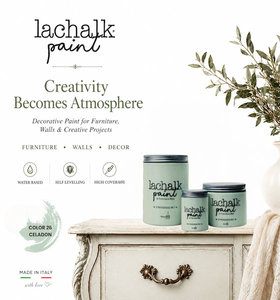 26 CELADON 100 ml LaChalk the evolution of <b>chalk</b> paint Where <b>chalk</b> meets resin: Hybrid <b>Chalk</b> Resin Paint made in Italy - Product Image 1