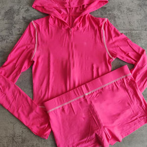 Conjuntos de Dos Piezas Personalizados, Pantalones Cortos y Sudadera Corta con Capucha, Conjuntos de Ropa Deportiva para Mujer, Trajes Deportivos, Chándales para Mujer - Product Image 2