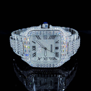 Reloj de Diamantes Moissanite de Alta Calidad a Precio de Fábrica, Reloj con Incrustaciones de Diamantes Moissanite DEF - Product Image 1