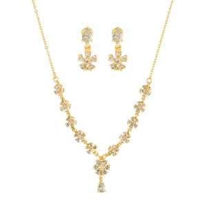 Suhagan Parure de bijoux FBE0029 Collier en pierre plaqué or AD Élégant et luxueux - Product Image 1