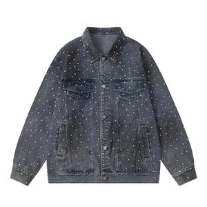 Best Selling <b>Rhinestone</b> Jeans <b>Jacket</b> Latest Design And Casual Wear <b>Rhinestone</b> Jeans <b>Jacket</b> - Product Image 1