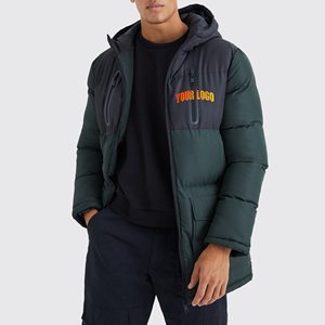 Hot Selling Customized Color & Size Men's <b>Winter</b> Puffer <b>Jacket</b> with Canvas Fabric <b>Waterproof</b> Eco-Friendly Your Logo Option - Product Image 1