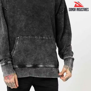 Top Selling Black Casual <b>Hoodies</b> New Arrivals High Quality Pullover Style Long Sleeve Acid Wash <b>Hoodies</b> - Product Image 4