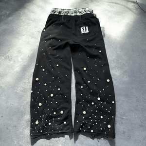 Pantalons de survêtement délavés à l'acide en gros, pantalons de survêtement pour hommes de haute qualité avec poches, logo personnalisé, pantalons de survêtement pour hommes - Product Image 2