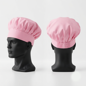 Gorro de Chef Unisex Premium de 200 GSM, Impermeable, de Polialgodón, con Corona Fruncida Amarilla, Bordado Personalizado, Logotipo Impreso, OEM - Product Image 2