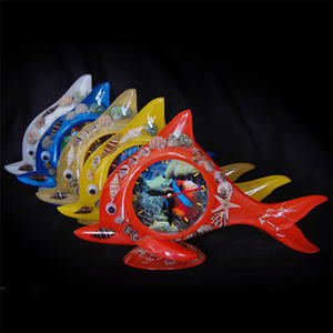 Artisanat de tortues, bijoux en coquillages, ornement Urkle de 28 cm avec motif de dauphins, artisanat en coquillages, décoration de la maison - Product Image 3