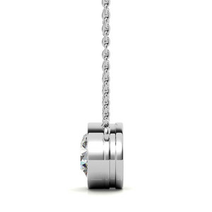 Pendentif solitaire en moissanite avec chaîne en or plaqué, taille brillant rond, pour fiançailles féminines - Product Image 4