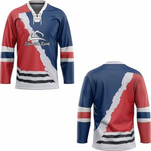 Maillot de hockey sur glace personnalisé brodé pour adulte, réversible, double face, unisexe, sublimé, respirant, 100% polyester - Product Image 6