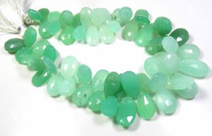 8 Hilos de Perlas Facetadas de Crisoprasa Natural de 11-19 mm, Gemas Verdes con Efecto Ojo de Gato, 200 Quilates, Piedras Preciosas Sueltas de África - Product Image 5