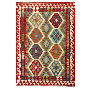 Alfombra Kilim de Maimana, Afganistán, 152 x 104 cm, Juego de Alfombras Tradicionales Tejidas a Mano - Product Image 1