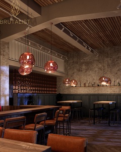 Conceptos de diseño de interiores de Bar y cafetería profesionales y únicos Diseño decorativo de mostrador de barra de cafetería - Product Image 4