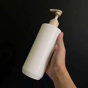 ขวด HDPE สีขาวฐานรองไหล่แนวนอนปั๊มผิวด้านสีน้ำตาล500มล. โลโก้กำหนดสีเองแชมพูครีมนวดผมเครื่องสำอาง - Product Image 4